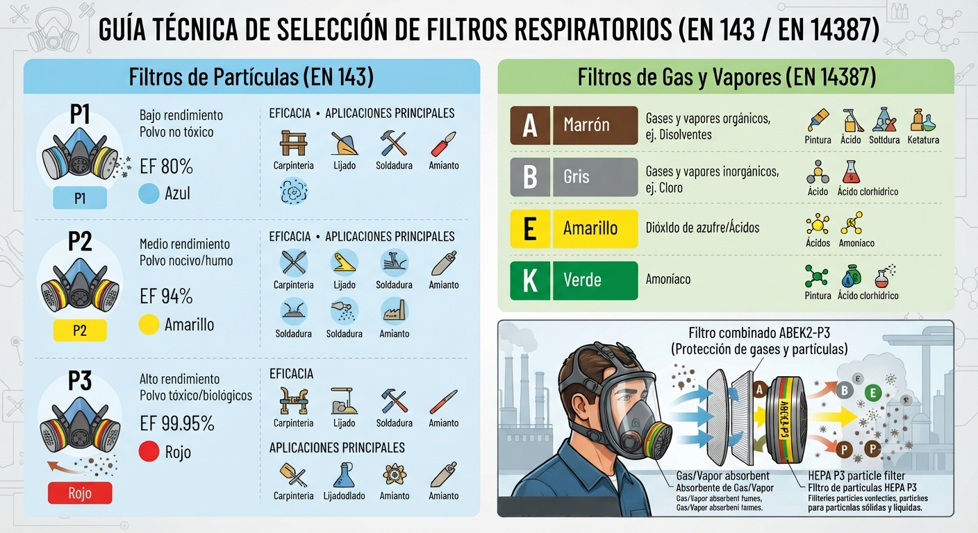 INFOGRAFIA GUÍA TÉCNICA DE SELECCIÓN DE FILTROS RESPIRATORIOS SEKURECO